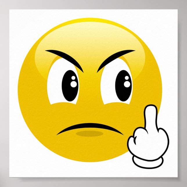 Poster Emoji du doigt moyen (Devant)