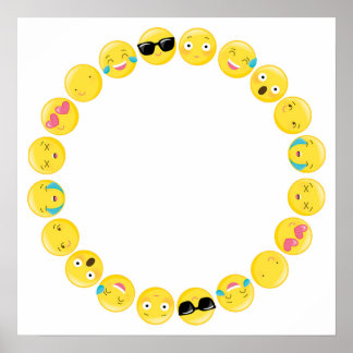 Poster Emoji fête d'anniversaire Selfie photo fond