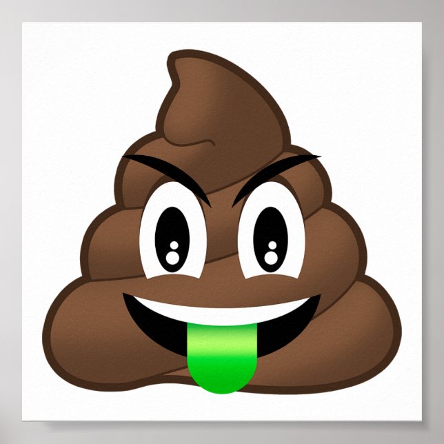 Poster Emoji, fou fou de langue verte (Devant)