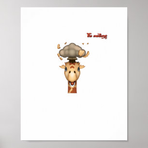 Poster emoji tête explosant visage de girafe  