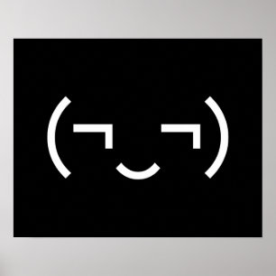 Poster Émoticône suffisante (¬‿¬) Kaomoji japonais