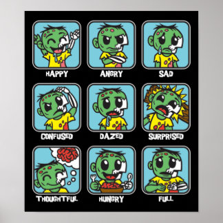 Poster Émoticônes de Zombie