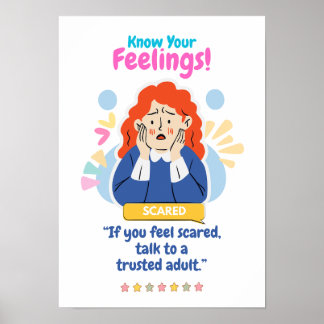 Poster Émotion pour enfants avec peur