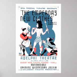Poster Empereurs nouveaux vêtements 1936 WPA