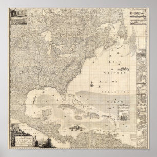 Poster Empire britannique composite en Amérique