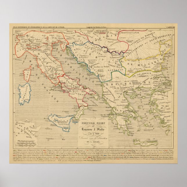 Poster Empire Grec et Royaume d'Italie 774 a 900 (Devant)