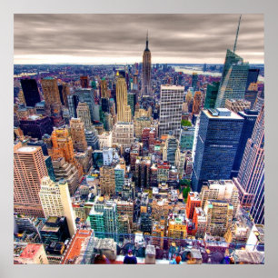 Poster Empire State Building and Midtown Manhattan