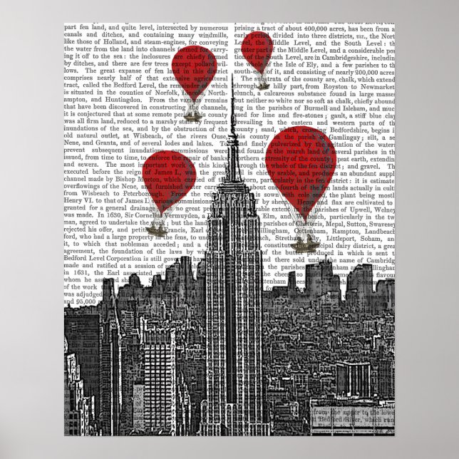 Poster Empire State Building et Red Hot Air Ballots (Devant)