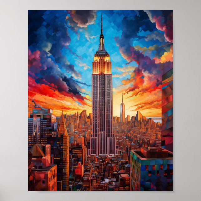 Poster Empire State Building New York USA (Devant)