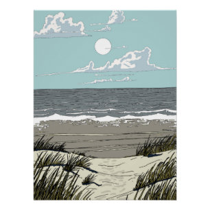 Poster Emplacement de plage estivale