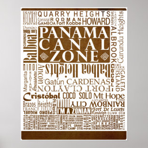 Poster Emplacements PCZ sur papier ancien avec bordure