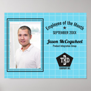 Poster Employé couleur personnalisé du certificat de mois