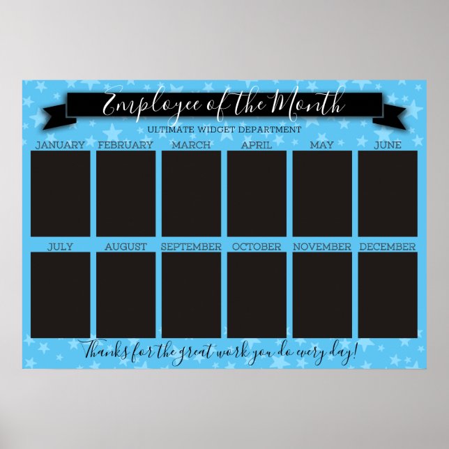 Poster Employé de couleur personnalisé de l'affichage pho (Devant)