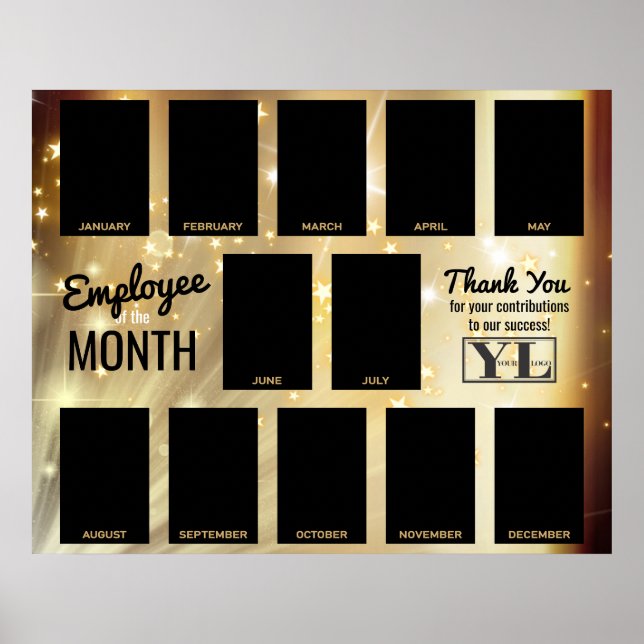 Poster Employé de la photo étoile d'or de la reconnaissan (Devant)
