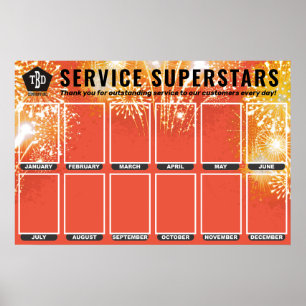 Poster Employé de l'affichage photo Fireworks du mois