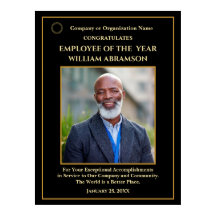 Employé de l'année Photo Gold Award sur mesure