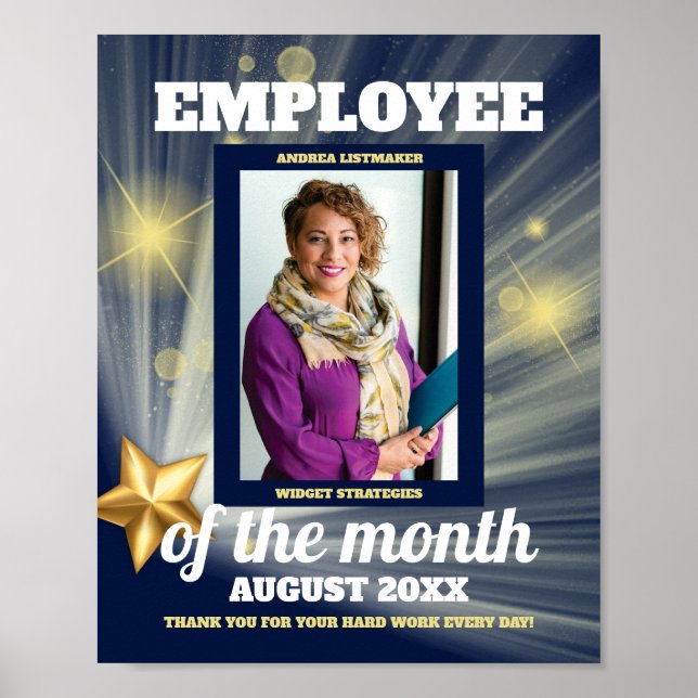 Poster Employé de l'étoile d'or de l'affichage du mois (Devant)