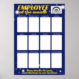 Poster Employé de photo couleur personnalisée du mois aff