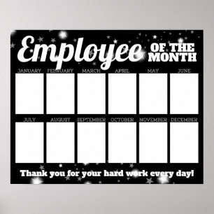 Poster Employé de photo couleur personnalisée du mois aff