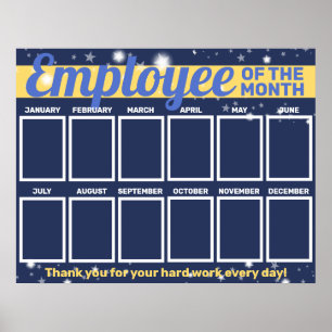 Poster Employé de photo couleur personnalisée du mois aff