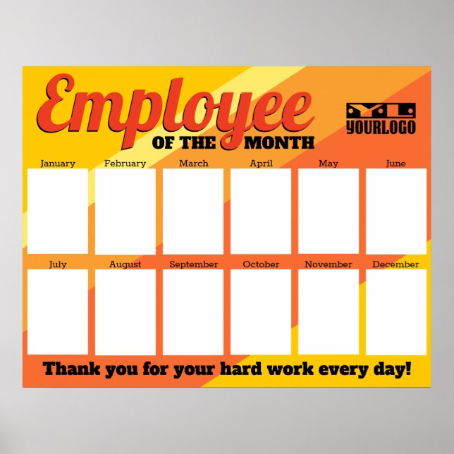Poster Employé de photo couleur personnalisée du mois aff (Devant)