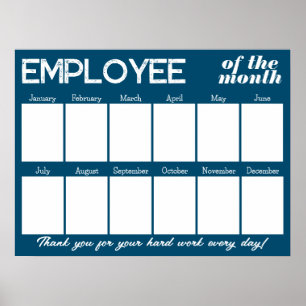 Poster Employé de photo couleur personnalisée du mois aff