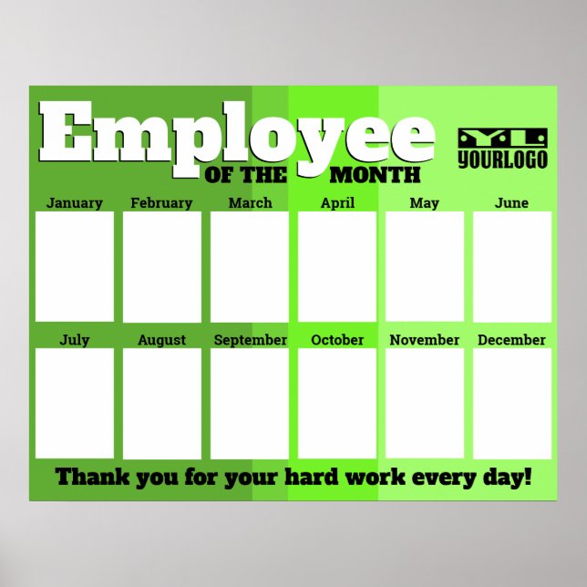 Poster Employé de photo couleur personnalisée du mois aff (Devant)
