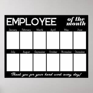 Poster Employé de photo couleur personnalisée du mois aff
