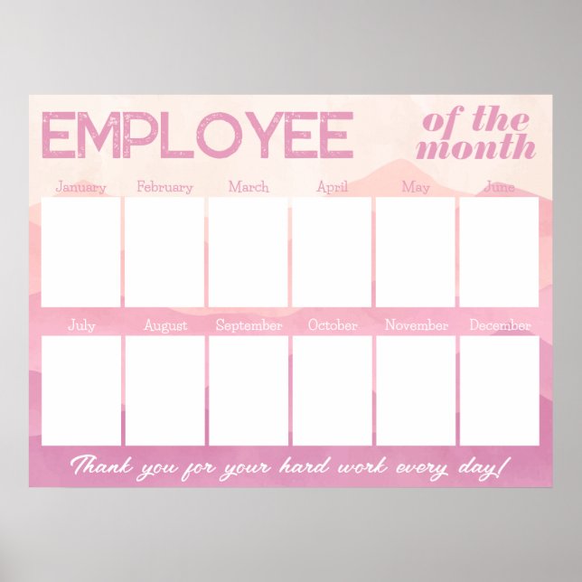 Poster Employé de photo rose personnalisé de l'affichage  (Devant)