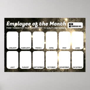 Poster employé du mois 4x6 photo reconnaissance displa