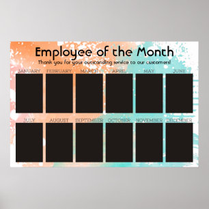 Poster employé du mois affichage pour les photos 4x6