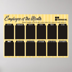 Poster employé du mois affichage pour les photos 4x6