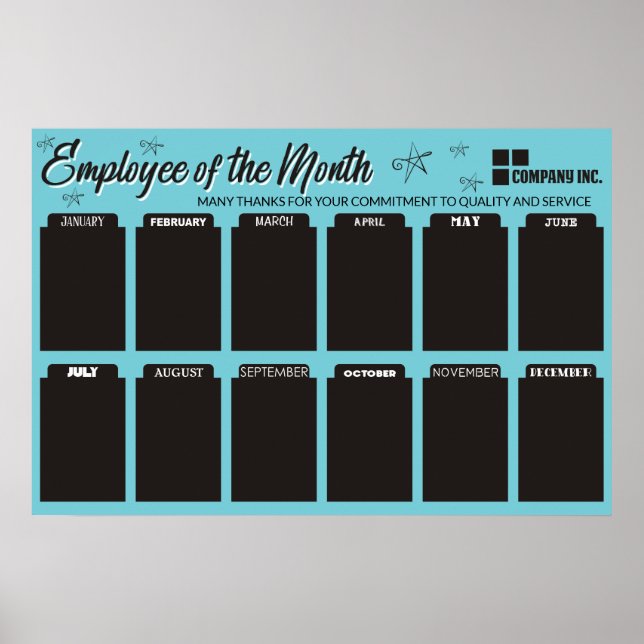 Poster employé du mois affichage pour les photos 4x6 (Devant)