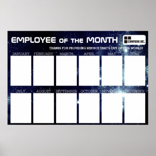 Poster employé du mois affichage pour les photos 4x6