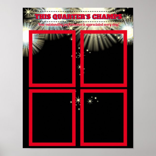 Poster Employé du mois affichage trimestriel des photos (Devant)