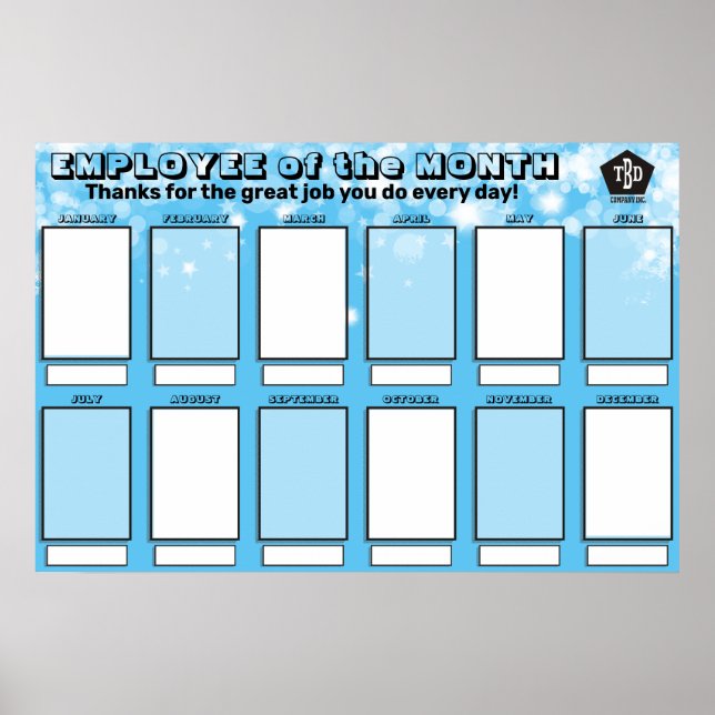 Poster employé du mois reconnaissance photo affichage (Devant)