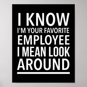 Poster Employé favori travail amusant et les citations d