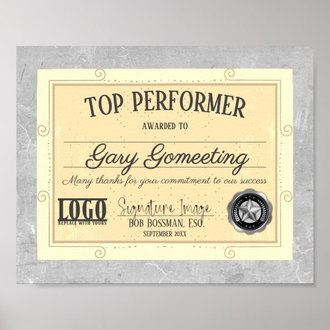 Poster Employé le plus performant du mois de l'affichage  (Devant)