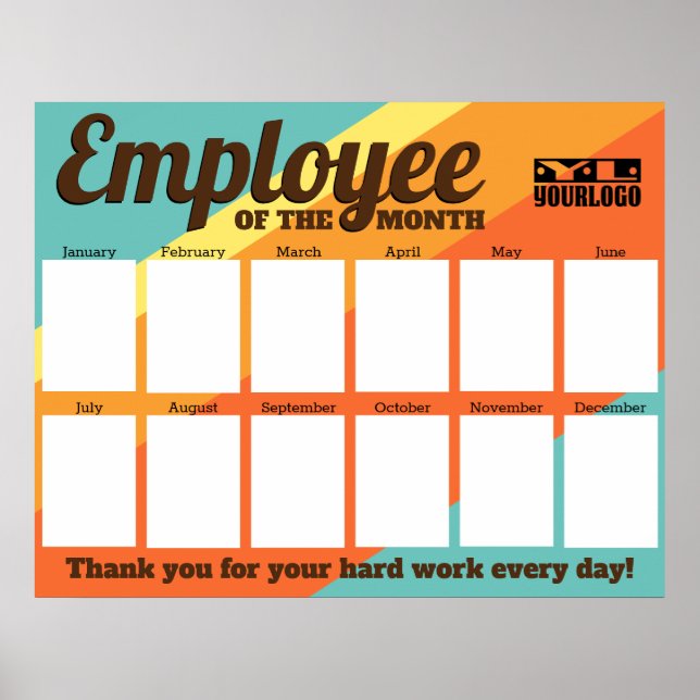 Poster Employé photo couleur personnalisée de l'affichage (Devant)