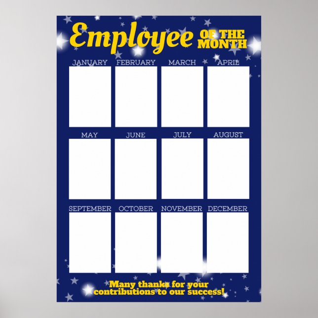 Poster Employé photo couleur personnalisée de l'affichage (Devant)