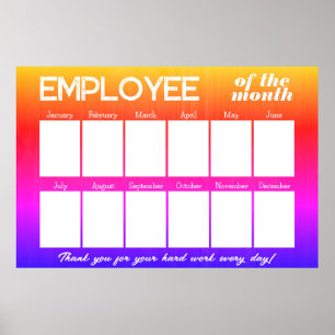 Poster Employé photo couleur personnalisée de l'affichage
