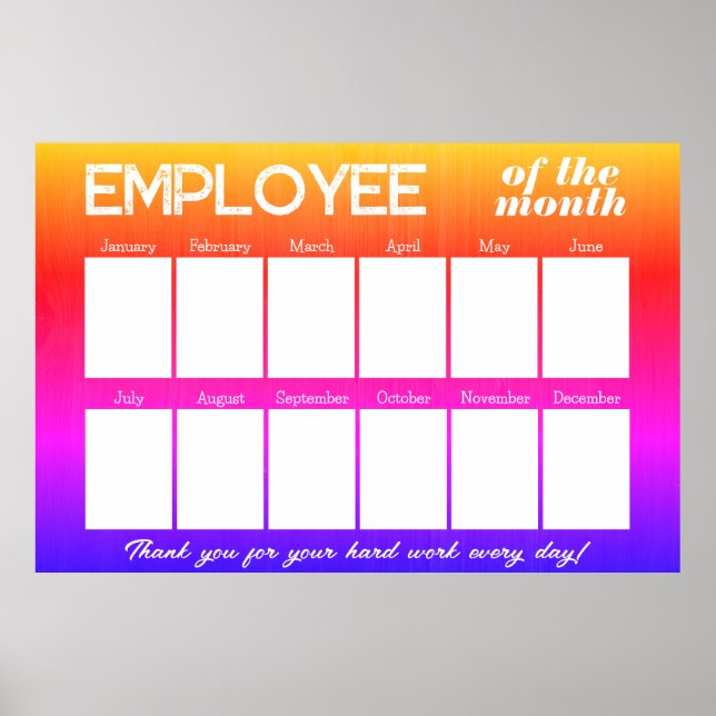 Poster Employé photo couleur personnalisée de l'affichage (Devant)