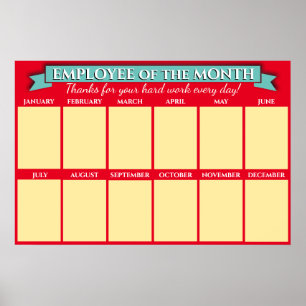 Poster Employé photo couleur personnalisée du mois