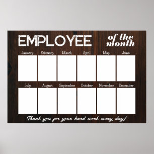 Poster Employé photo en bois personnalisé de l'affichage 