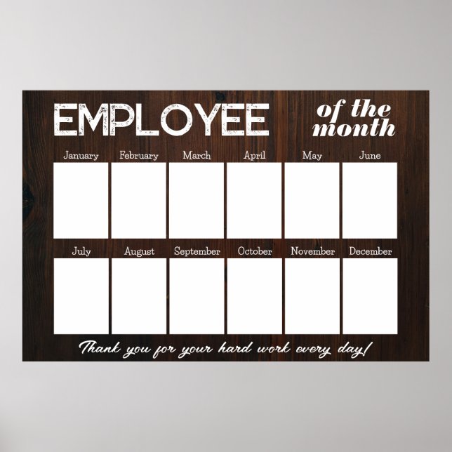 Poster Employé photo en bois personnalisé de l'affichage  (Devant)