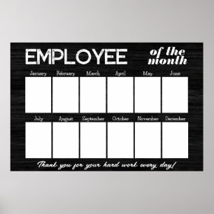 Poster Employé photo noir personnalisé de l'affichage du 