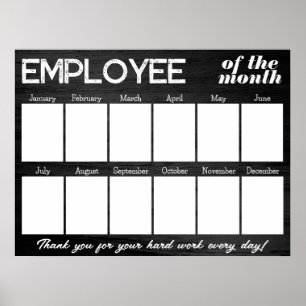 Poster Employé photo noir personnalisé de l'affichage du