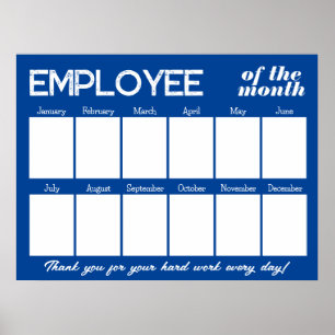 Poster Employé photo personnalisé du mois Bleu