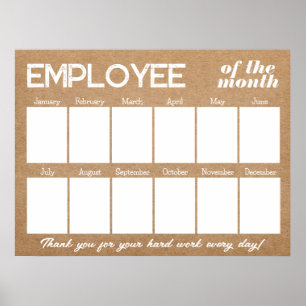 Poster Employé photo personnalisé du mois Kraft