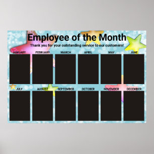 Poster employé vedette du mois affichage pour les photos 